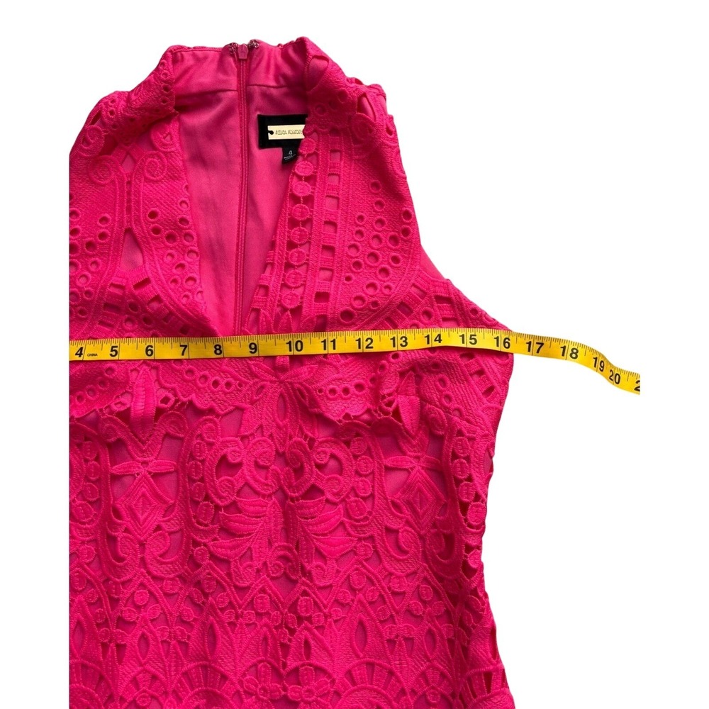 Pink Lace Dress Sleeveless High Neck V-Cutout‎ D3515 Size 4 - Picture 8 of 9